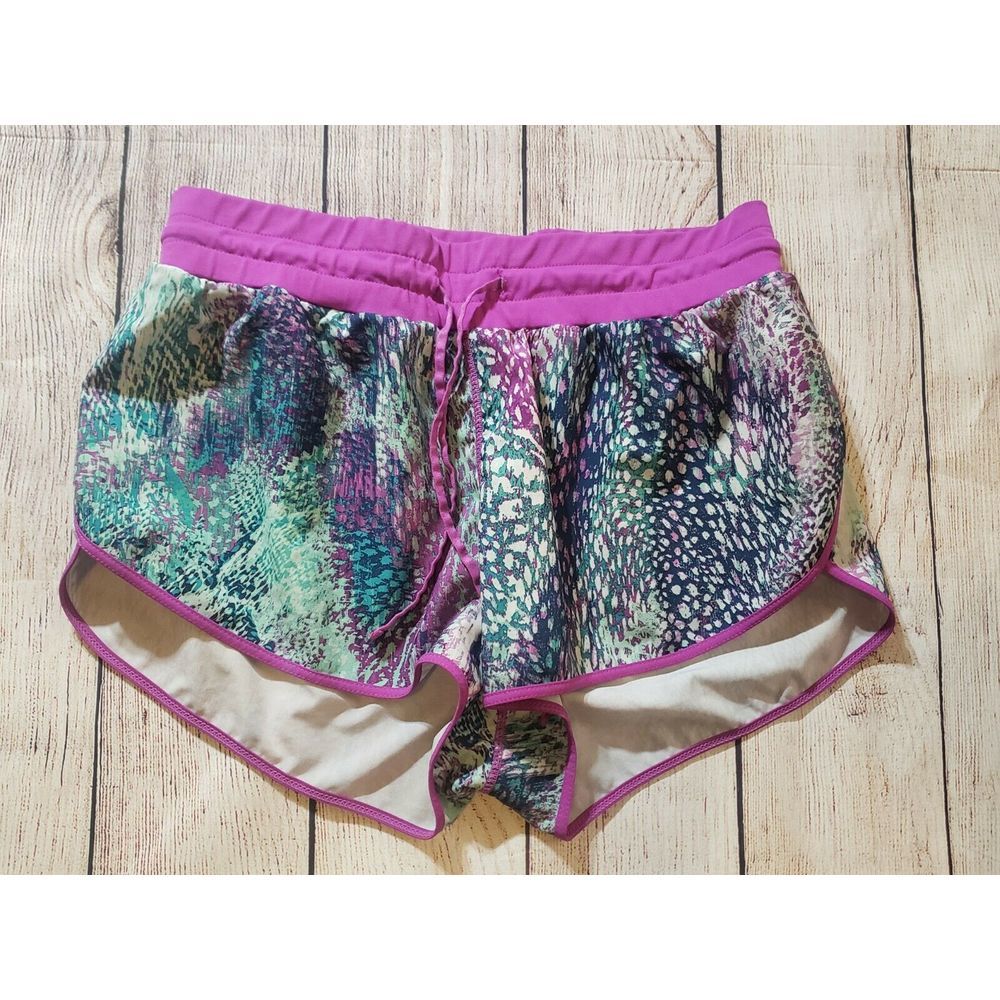 Fabletics Printed Purple Teal Suva Run Shorts - image 4